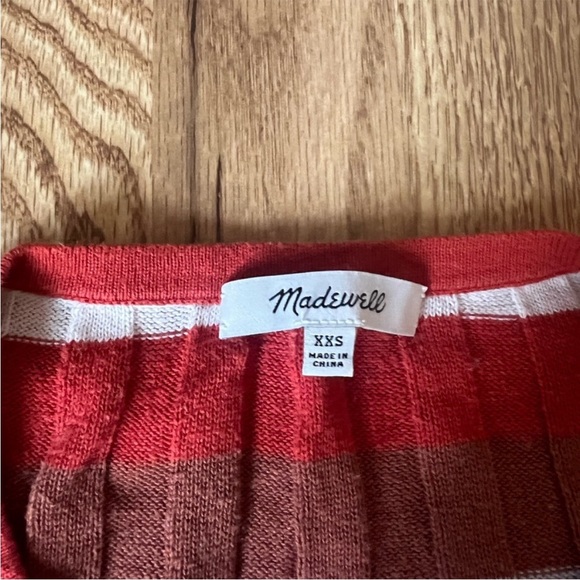 Striped Long Sleeve Top - Red, White, and Brown - Picture 5 of 9